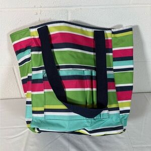 Thirty-One Colorful Striped Tote Bag